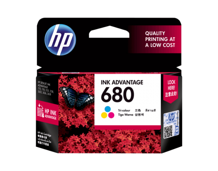 HP INK CARTRIDGE 680 TRI-COLOR (ORIGINAL)